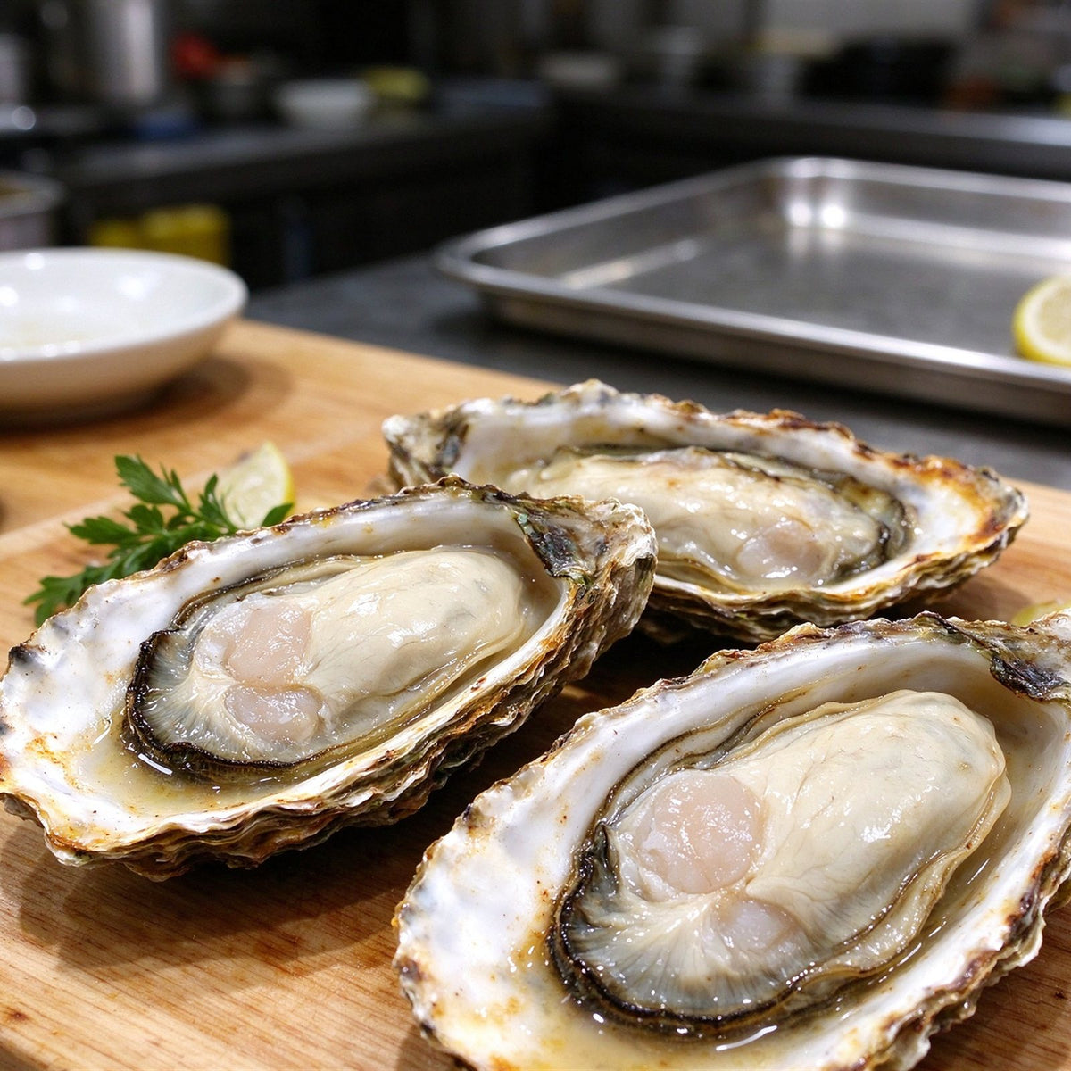 Fresh-Frozen Raw Oysters On Shell
